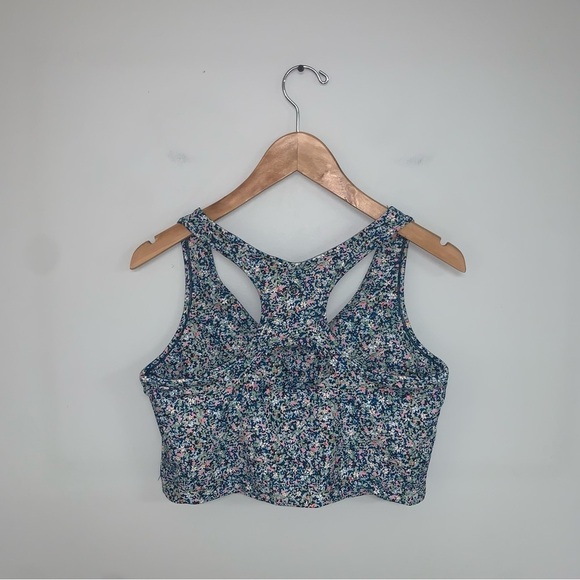 Sage Collective Sports Bra Size Large Multicolour Floral Longline Racerback - Picture 5 of 8